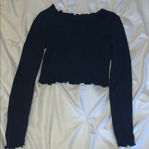 Ribbed Crop Top Navy